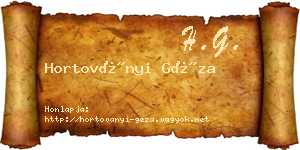 Hortoványi Géza névjegykártya